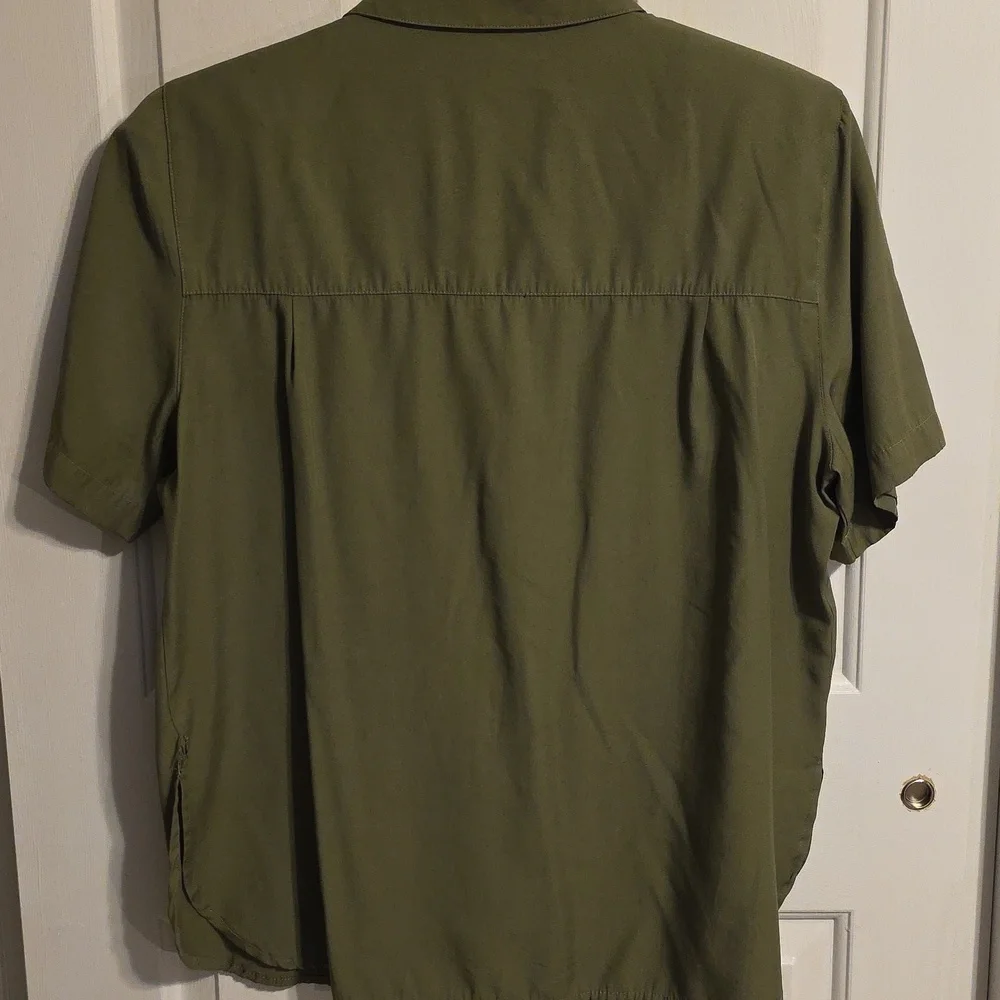 Croft & Barrow Olive Button-Up Blouse - Picture 7 of 7